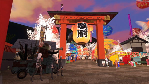 縁日、鳥居のシーン